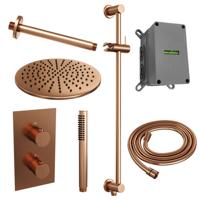 Copper Edition thermostatische inbouw regendouche 3-weg omstelling set 42, koper geborsteld PVD - thumbnail