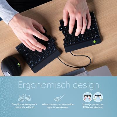 R-Go Tools Ergonomisch toetsenbord R-Go Split Break met pauzesoftware, gesplitst toetsenbord, QWERTY (US), Bluetooth, zwart R-Go Tools Ergonomisch toetsenbord R-Go Split Break met pauzesoftware, gesplitst toetsenbord, QWERTY (US), Bluetooth, zwart