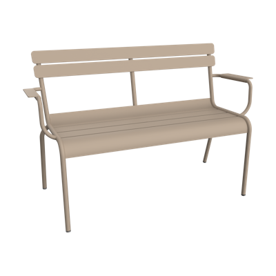 Fermob Luxembourg tuinbank met armleuning Nutmeg