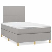 Boxspring met matras stof lichtgrijs 120x190 cm - thumbnail