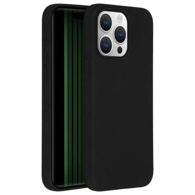 Accezz Liquid Silicone Backcover met MagSafe iPhone 15 Pro Max Telefoonhoesje Zwart
