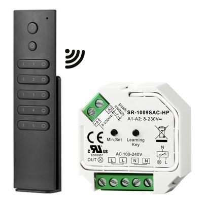 LED dimmer/ontvanger - Draadloos - Incl. 5-kanaals zwarte afstandsbediening - Geschikt voor inbouw & opbouw - Maximaal 400 Watt