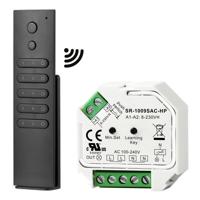 LED dimmer/ontvanger - Draadloos - Incl. 5-kanaals zwarte afstandsbediening - Geschikt voor inbouw & opbouw - Maximaal 400 Watt - thumbnail
