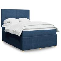 Boxspring met matras stof blauw 140x190 cm - thumbnail