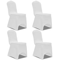 VidaXL Stoelhoes stretch 4 stuks wit - thumbnail
