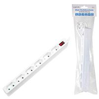 LogiLink LPS232 Stekkerdoos met schakelaar 6-voudig Wit Randaarde stekker 1 stuk(s) - thumbnail