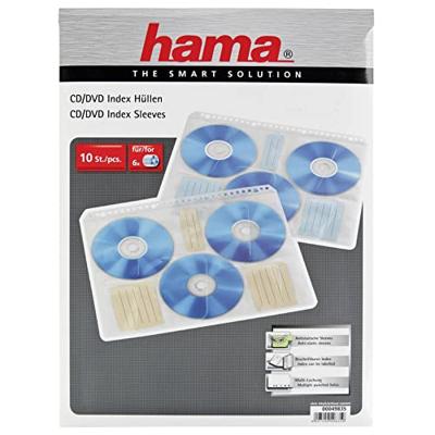 Hama 6-voudig CD/DVD-ordnerhoes 6 CDs/DVDs/Blu-rays Kunststof Transparant wit 10 stuk(s) (b x h x d) 238 x 1 x 295 mm 49835
