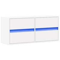 Tv-wandmeubel met LED-verlichting 100x31x45 cm wit - thumbnail