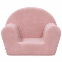 Kinderbank zacht pluche roze - thumbnail