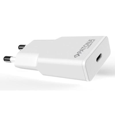 Platinum GaN PD20W platte adapter wit met USB-C PD3.0 en QC3.0
