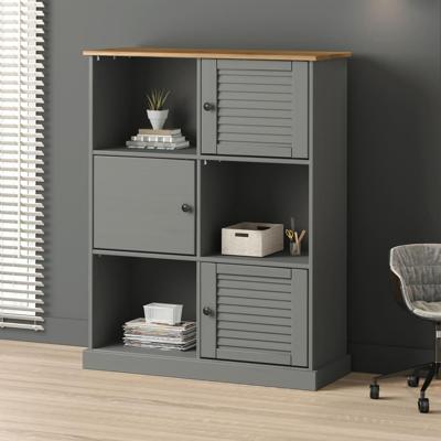 Boekenkast VIGO 90x35x114,5 cm massief grenenhout grijs Boekenkast VIGO 90x35x114,5 cm massief grenenhout grijs