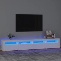 Tv-meubel met LED-verlichting 240x35x40 cm wit - thumbnail