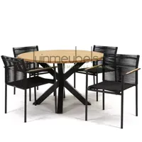 Tuinstoel Jakarta zwart met Spectral tafel rond 130 cm - thumbnail