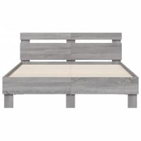Bedframe met hoofdeinde en LED grijs sonoma eiken 120x200 cm - thumbnail