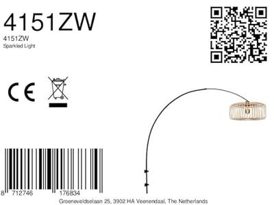 Steinhauer Zwarte wandlampSparkled Light bamboe - 4151ZW