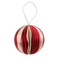 Boltze Home Kerstbal yorki ø9cm mat rood/wit papier - thumbnail