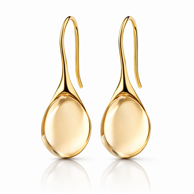 LGT JWLS Druppel Oorbellen voor Dames - Verguld met Champagne Zirkonia Druppelstenen