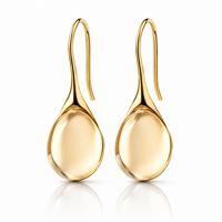 LGT JWLS Druppel Oorbellen voor Dames - Verguld met Champagne Zirkonia Druppelstenen - thumbnail