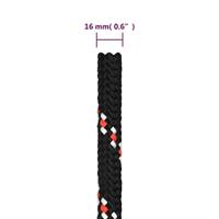 VidaXL Boot touw 16 mm 25 m polypropyleen zwart - thumbnail