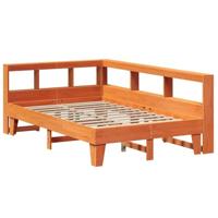 Bed met boekenkast zonder matras grenenhout wasbruin 120x200 cm - thumbnail