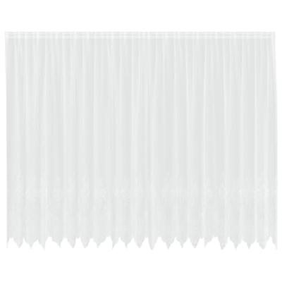 VidaXL Kantgordijn met gordijnen bloemen wit 245 x 500 cm polyester