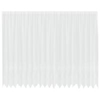 VidaXL Kantgordijn met gordijnen bloemen wit 200 x 500 cm polyester - thumbnail