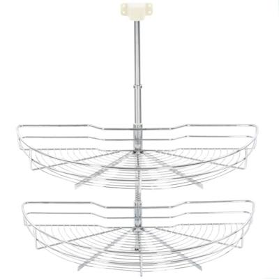 Draadmand keuken 2-laags 180 graden 75x38x80 cm zilverkleurig