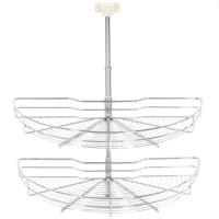 Draadmand keuken 2-laags 180 graden 75x38x80 cm zilverkleurig - thumbnail