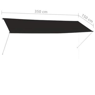 VidaXL Luifel uittrekbaar 350x150 cm antraciet