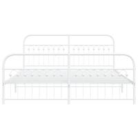 Bedframe met hoofd- en voeteneinde metaal wit 183x213 cm - thumbnail