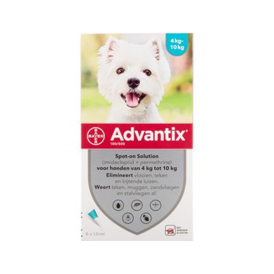 Advantix Hond 100/500 (4-10kg) Spot-on Solution Pipetten Advantix Hond 100/500 (4-10kg) Spot-on Solution Pipetten