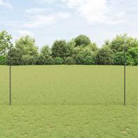 VidaXL Hek met paal grijs 1,5 x 10 m staal en pvc - thumbnail
