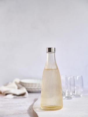 Cosy & Trendy Waterkaraf Atla met RVS Dop - Glas - Sparkling Champagne - 1 liter Cosy & Trendy Waterkaraf Atla met RVS Dop - Glas - Sparkling Champagne - 1 liter