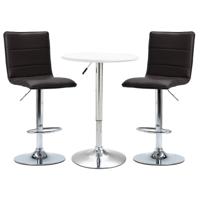 vidaXL 3-delige Barset kunstleer wit - thumbnail