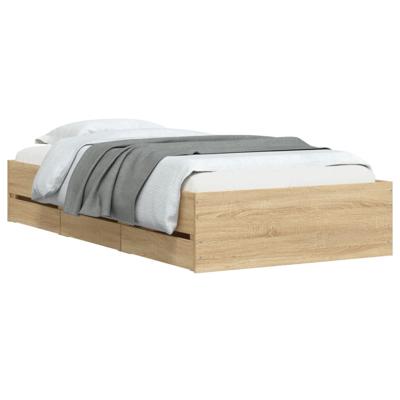 Bedframe met lades bewerkt hout sonoma eikenkleurig 90x200 cm - thumbnail