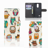 LG K4 (2017) Telefoonhoesje met Pasjes Vrolijke Uilen - thumbnail