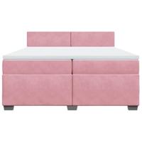 Boxspring met matras fluweel roze 200x200 cm - thumbnail