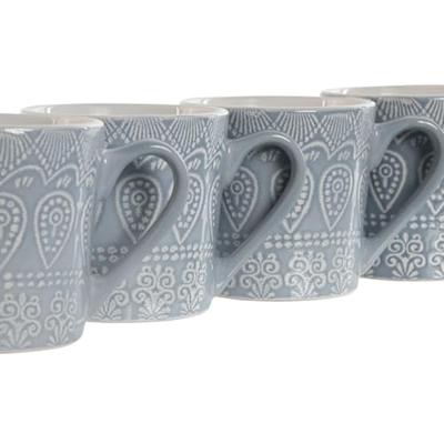 Set van 4 mokken Home ESPRIT Blauw Keramiek 340 ml 13 x 9,5 x 9,2 cm Mandala Set van 4 mokken Home ESPRIT Blauw Keramiek 340 ml 13 x 9,5 x 9,2 cm Mandala