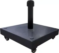 Parasolvoet op 4 wielen 50kg graniet zwart - thumbnail