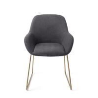 Jesper Home Eetkamerstoel 'Kushi' Slide Gold, kleur Black-Out - thumbnail