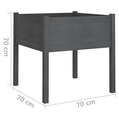 VidaXL Plantenbakken 2 st 70x70x70 cm massief grenenhout grijs VidaXL Plantenbakken 2 st 70x70x70 cm massief grenenhout grijs