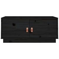 Salontafel 80x50x35 cm massief grenenhout zwart - thumbnail