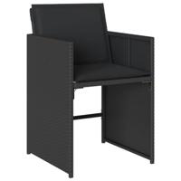 15-delige Tuinset met kussens poly rattan zwart - thumbnail
