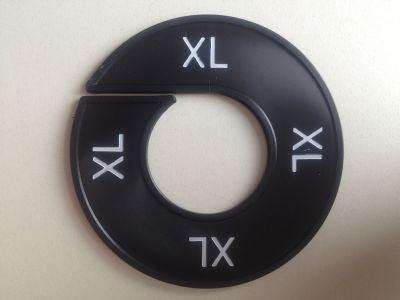 Maatring 9cm zwart/wit XL