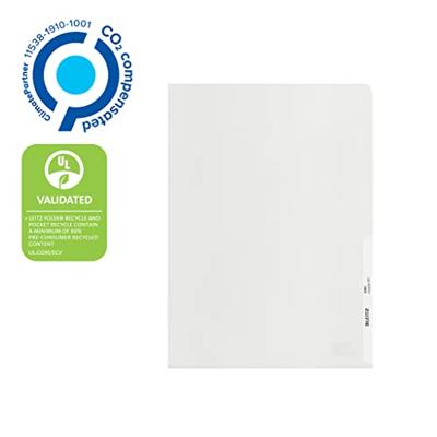 Leitz Recycle L-map, ft A4, gerecycleerd PP van 140 micron, transparant, doos van 25 stuks