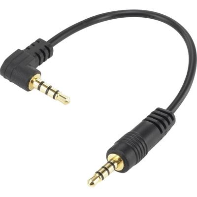 SpeaKa Professional SP-5564208 Jackplug Audio Aansluitkabel [1x Jackplug male 3,5 mm - 1x Jackplug male 3,5 mm] 0.09 m Zwart Vergulde steekcontacten