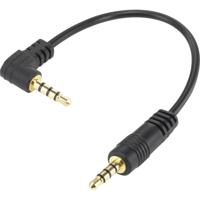 SpeaKa Professional SP-5564208 Jackplug Audio Aansluitkabel [1x Jackplug male 3,5 mm - 1x Jackplug male 3,5 mm] 0.09 m Zwart Vergulde steekcontacten - thumbnail