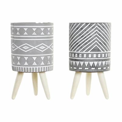 Grondlegger DKD Home Decor Grijs Cement Wit Pijnboom Boho (14,3 x 14,3 x 26,2 cm) (2 Stuks) Grondlegger DKD Home Decor Grijs Cement Wit Pijnboom Boho (14,3 x 14,3 x 26,2 cm) (2 Stuks)