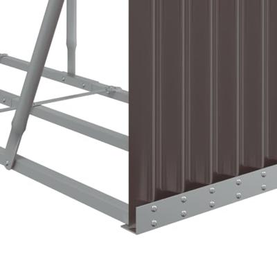 Haardhoutopslag 300x45x100 cm gegalvaniseerd staal bruin
