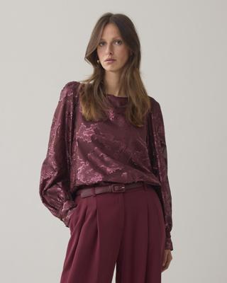 Summum Top Shiny Jacquard 2s3386-12340 Sweater 558 Merlot